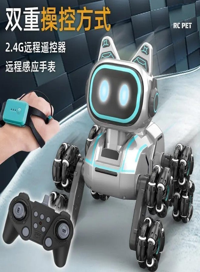 RABJET سيارة رابجيت 8WD للتحكم عن بعد، سيارة روبوت على شكل كلب تعمل بالتحكم عن بعد مزودة بمستشعر إيماءات للأطفال من 8 إلى 10 سنوات، سيارات تحكم عن بعد بتردد 2.4 جيجاهرتز مع موسيقى وإضاءة، للأولاد من عمر 6 إلى 14 سنة، أفكار هدايا عيد ميلاد - Image 4